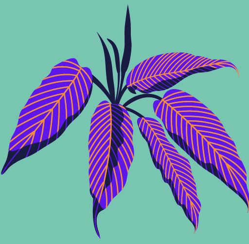purple leaves on a green background